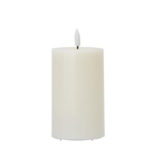 Stellar Haus Classic Ivory Pillar Indoor LED Candle Wt Timer 12.5x7.5cm Med